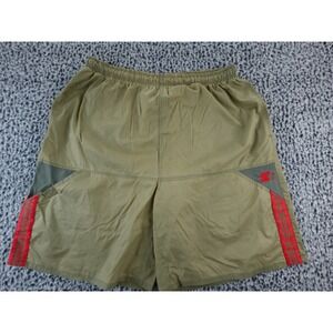 Starter Mens Athletic Shorts Khaki Green Nylon Elastic Waist Size Large